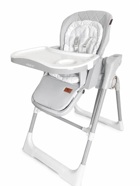 Стільчик для годування 2в1 з функцією гойдалки Velano Movio, light grey (45692) - Фото 2 Стільчик для годування 2в1 з функцією гойдалки Velano Movio, light grey (45692) - зображення 2