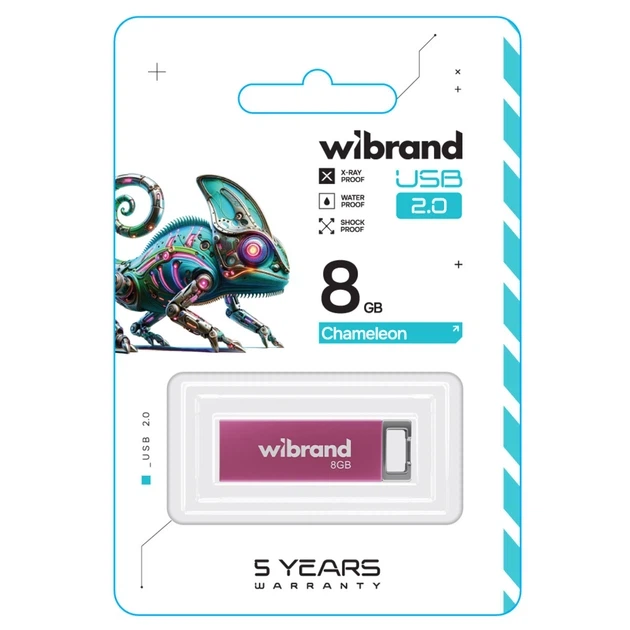 Флеш-накопитель Wibrand 8 ГБ USB 2.0 Chameleon Розовый (WI2.0/CH8U6P) - Фото 2 Флеш-накопитель Wibrand 8 ГБ USB 2.0 Chameleon Розовый (WI2.0/CH8U6P) - изображение 2