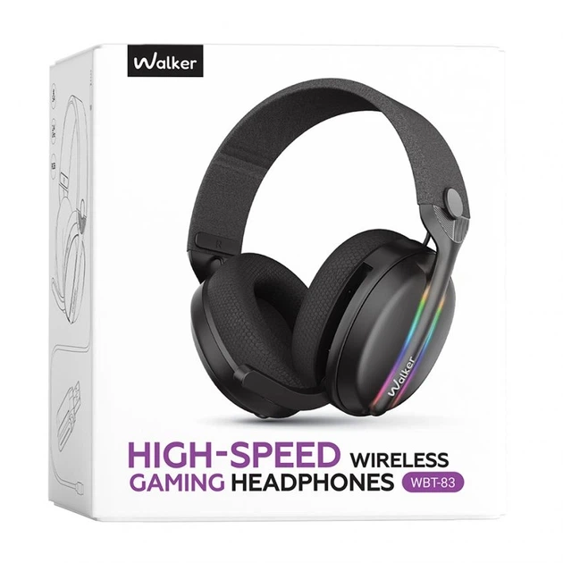 Ігрові навушники Bluetooth WALKER WBT-83 black - Фото 4 Ігрові навушники Bluetooth WALKER WBT-83 black - изображение 4