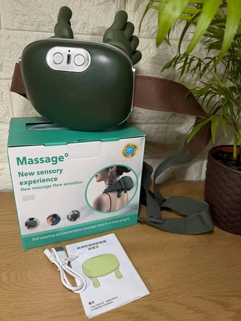 Електричний акумуляторний масажер для шиї та плечей A-Plus Neck Massager з підігрівом та імітацією ручного масажу - зображення 3