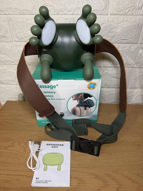 Електричний акумуляторний масажер для шиї та плечей A-Plus Neck Massager з підігрівом та імітацією ручного масажу - зображення 4