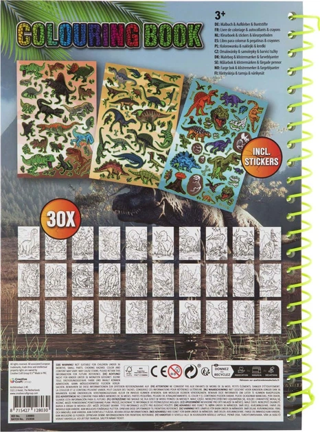 Розмальовка Moxy Dinosaur Expedition з наліпками та олівцями 130003 (8715427128030) - зображення 2