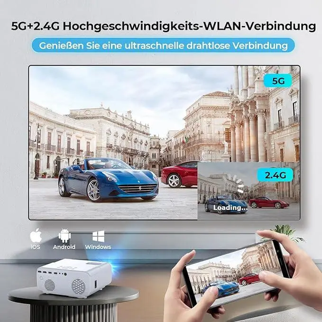 Мультимедийный проектор Movie Projector C12 Full HD 1080P Видеопроектор для домашнего кинотеатра 15000лм Белый - Фото 5 Мультимедийный проектор Movie Projector C12 Full HD 1080P Видеопроектор для домашнего кинотеатра 15000лм Белый - изображение 5