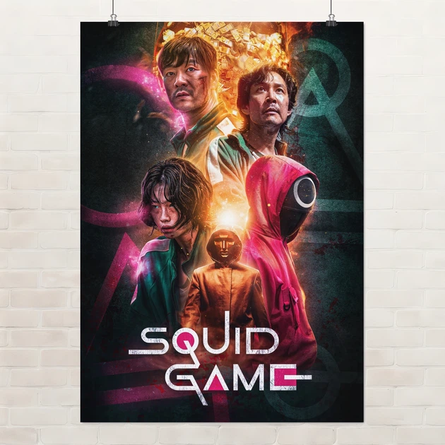 Постер Гра в кальмара, Squid Game, серіал, A3 42×30 см (id4707) - Фото 1 Постер Гра в кальмара, Squid Game, серіал, A3 42×30 см (id4707) - зображення 1