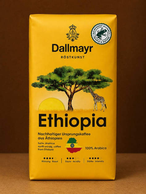 Мелена кава Dallmayr Ethiopia 515 г арабіка 100% натуральна середнього обсмажування ароматна у вакуумній упаковці фруктові квіткові відтінки збалансований м’який смак легка кислинка тривалий післясмак - Фото 5 Мелена кава Dallmayr Ethiopia 515 г арабіка 100% натуральна середнього обсмажування ароматна у вакуумній упаковці фруктові квіткові відтінки збалансований м’який смак легка кислинка тривалий післясмак - зображення 5