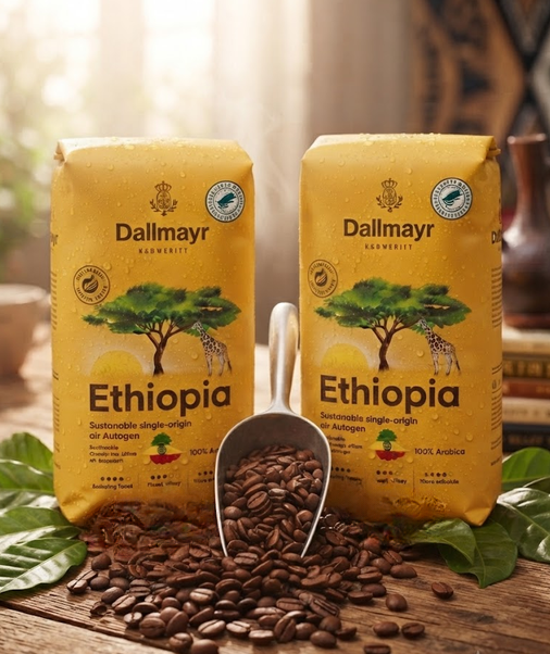 Зерновой кофе Dallmayr Ethiopia 510 г арабика 100% натуральный средняя обжарка с кофеином вакуумная упаковка для кофемашин кофеварок френч-пресса турки ароматный шоколадные цветочные травяные ноты лемонграсс - Фото 9 Зерновой кофе Dallmayr Ethiopia 510 г арабика 100% натуральный средняя обжарка с кофеином вакуумная упаковка для кофемашин кофеварок френч-пресса турки ароматный шоколадные цветочные травяные ноты лемонграсс - изображение 9