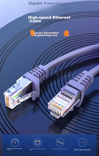 Патч-корд CHOSEAL QS2619A Cat 6 неекранований 20 м Сірий (QS2619AT20J) - Фото 2 Патч-корд CHOSEAL QS2619A Cat 6 неекранований 20 м Сірий (QS2619AT20J) - зображення 2
