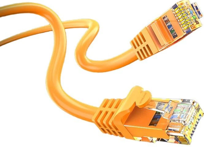 Патч-корд Choseal QS2668C Cat 6a мідний неекранований 10 Гбіт/с 20 м Жовтогарячий - зображення 6