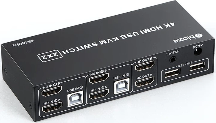 KVM-переключатель Biaze KVM29 2-портовый HDMI 4K при 60 Гц - изображение 2