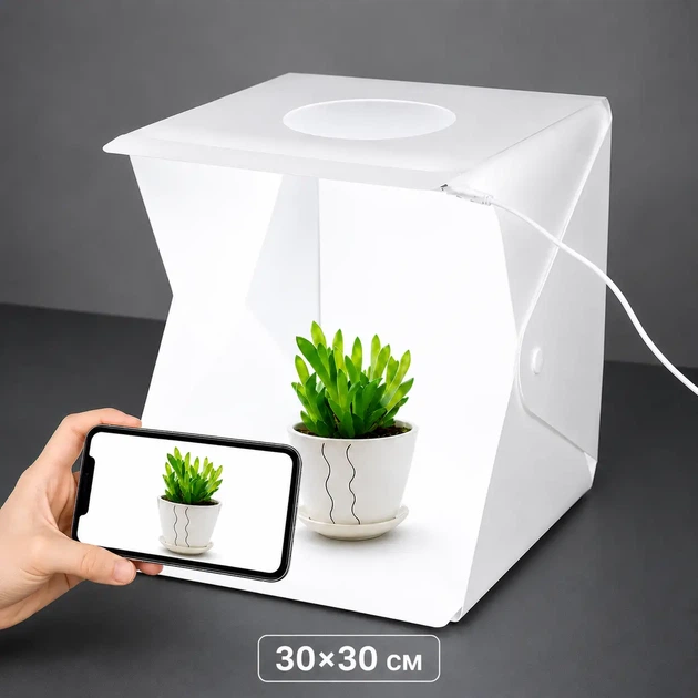 Фотобокс для предметной съемки 30х30х30 см лайткуб складной USB мини фотостудия портативный лайтбокс для макросъемки товаров украшений бижутерии аксессуаров Handmade каталогов - Фото 4 Фотобокс для предметной съемки 30х30х30 см лайткуб складной USB мини фотостудия портативный лайтбокс для макросъемки товаров украшений бижутерии аксессуаров Handmade каталогов - изображение 4