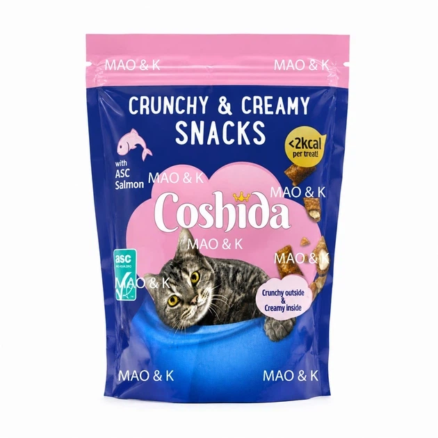 Ласощі для кішок Coshida Crunch з лососем, 150 г - Фото 1 Ласощі для кішок Coshida Crunch з лососем, 150 г - изображение 1