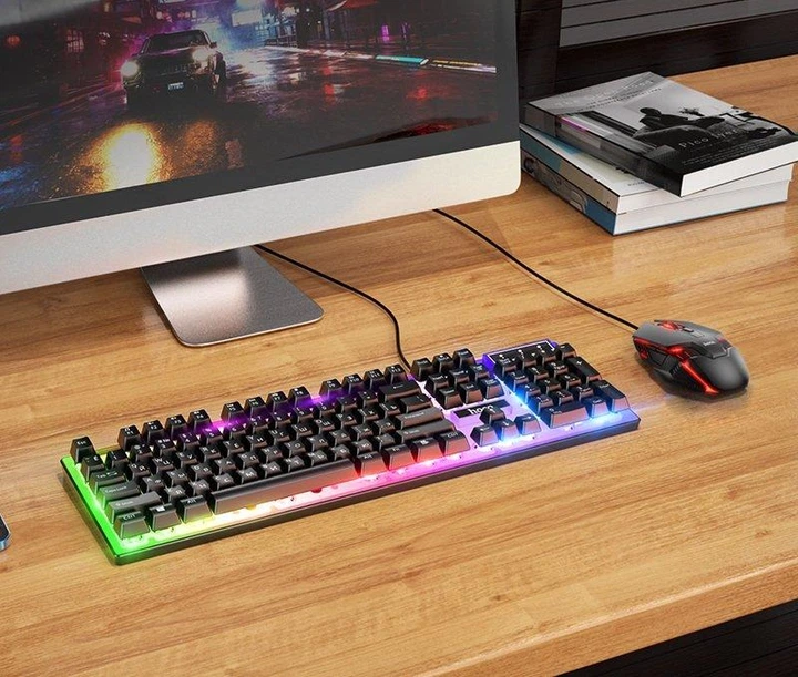 Комплект Hoco GM18 Luminous Gaming Keyboard and Mouse Set RU Black - зображення 7
