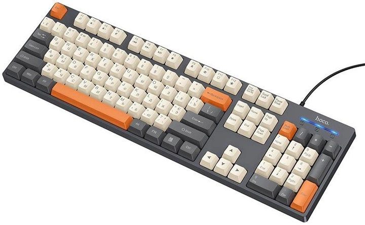 Дротова клавіатура Hoco GM61 Murphy USB Type-A Wired Keyboard Cyrillic Star Gray - Фото 2 Дротова клавіатура Hoco GM61 Murphy USB Type-A Wired Keyboard Cyrillic Star Gray - изображение 2
