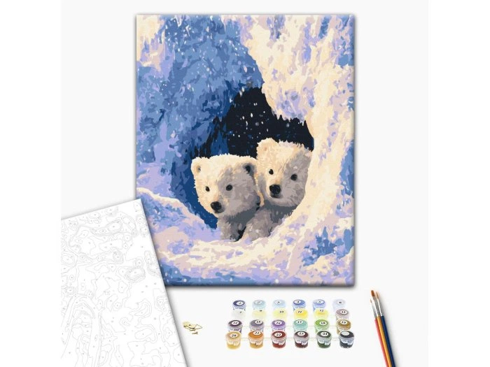 Картина за номерами Білі ведмедики, Brushme (40х50 см), BS54506 - Фото 2 Картина за номерами Білі ведмедики, Brushme (40х50 см), BS54506 - зображення 2