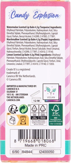 Zestaw balsamów do ust Create It! Cukierkowe makaroniki 3 szt. 84844 (8719668018068) - obraz 5