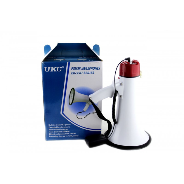 Мегафон громкоговоритель, ручной рупор с диктофоном и сиреной MEGAPHONE ER-55 12v - изображение 3