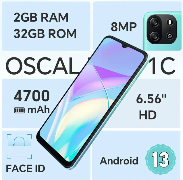 Смартфон Blackview Oscal FLAT 1C 2/32Gb Blue 4G 2-SIM 8/5Мп 8 ядер Android 13 - Фото 6 Смартфон Blackview Oscal FLAT 1C 2/32Gb Blue 4G 2-SIM 8/5Мп 8 ядер Android 13 - изображение 6