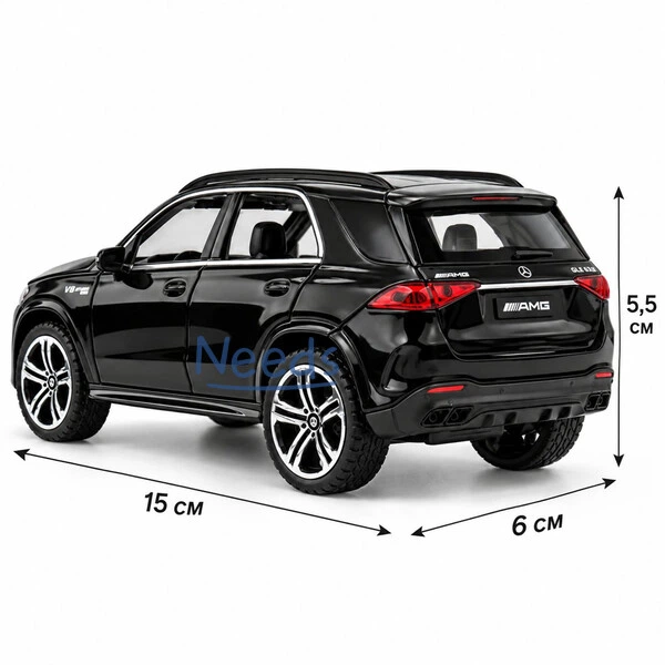 Машинка Mercedes GLE 63S 15 см игрушка моделька металлическая коллекционная Черный (4206895) - изображение 3