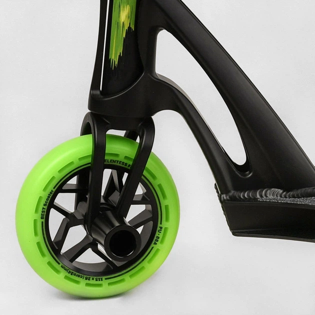 Самокат трюковый Best Scooter Fear МТ-60611 Черно-салатовый - изображение 7