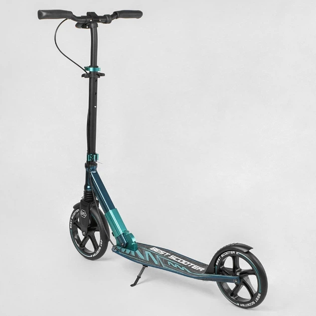 Самокат двухколесный Best Scooter 43685 Черно-бирюзовый - изображение 6