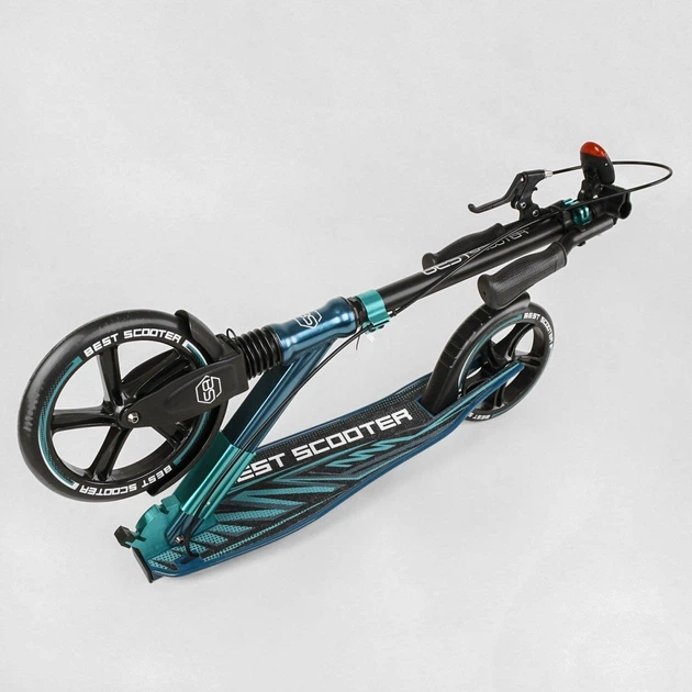 Самокат двухколесный Best Scooter 43685 Черно-бирюзовый - изображение 7