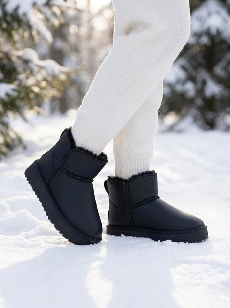Угги женские No Brand С529 зимние черные 38 24 см - изображение 3