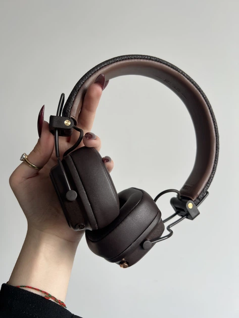 Наушники Marshall Major V Bluetooth Brown 100 часов работы, быстрая зарядка, складные, с микрофоном - изображение 7