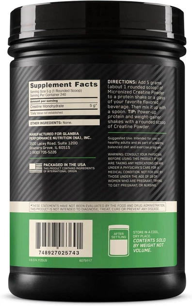 Креатин Optimum Nutrition Creatine Monohydrate Micronized Unflavored 1000 г без смаку (USA) креатин моногідрат мікронізований - зображення 6