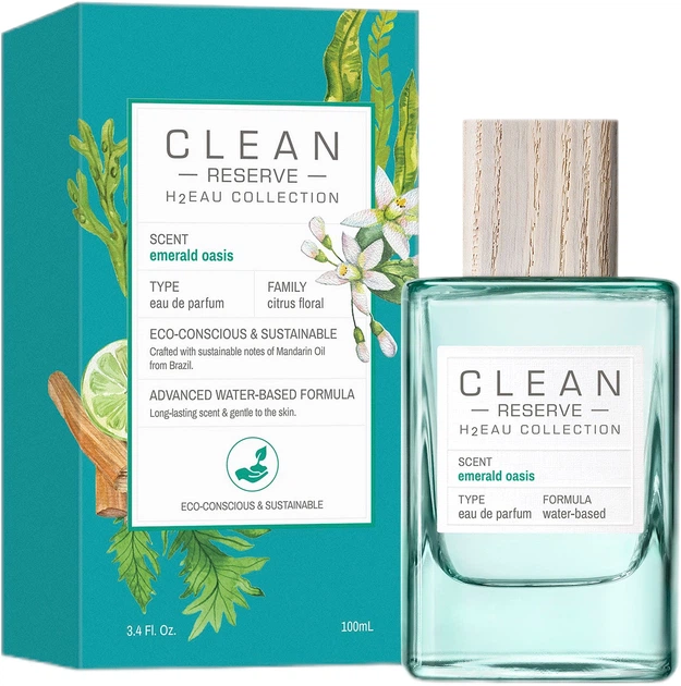 Woda perfumowana unisex Clean Reserve H2Eau Emerald Oasis 100 ml (874034013721) - obraz 2