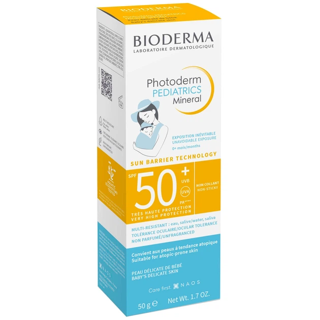 Солнцезащитный крем Bioderma Photoderm Pediatrics Mineral SPF 50+ 50 г Биодерма минеральный для кожи младенцев и детей - изображение 2