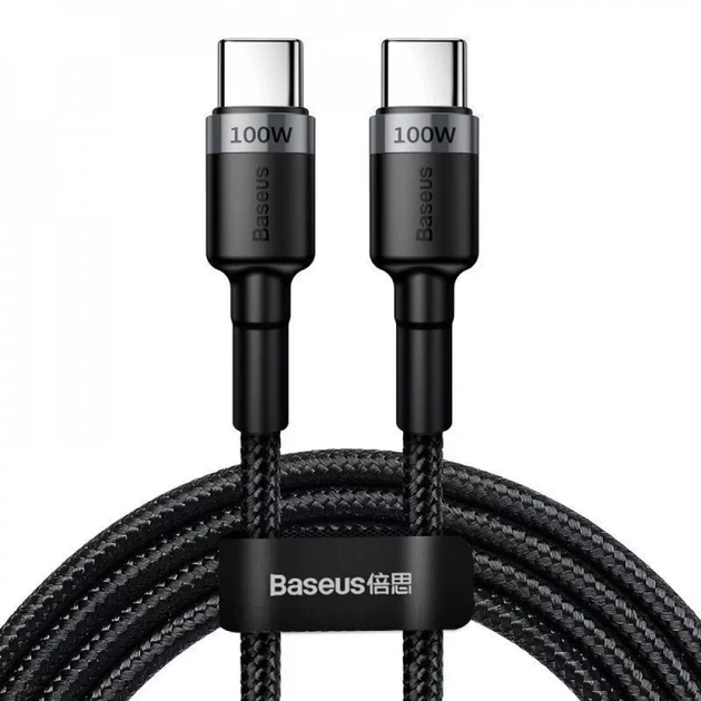 Кабель Baseus Cafule Flash Charging Type-C to Type-C PD 2.0 100W (2m) - Фото 1 Кабель Baseus Cafule Flash Charging Type-C to Type-C PD 2.0 100W (2m) - зображення 1