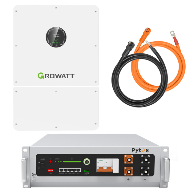 Комплект автономного енергопостачання Growatt WIT 12K-HU 12 кВт + Pytes V5°α Plus H+ 5.12 кВт·год LiFePO4 - Фото 2 Комплект автономного енергопостачання Growatt WIT 12K-HU 12 кВт + Pytes V5°α Plus H+ 5.12 кВт·год LiFePO4 - зображення 2