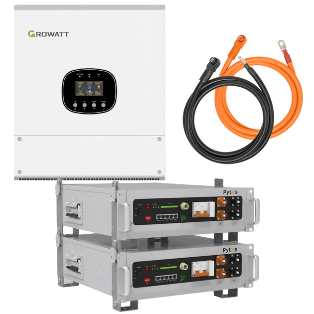 Комплект автономного енергопостачання Growatt SPE 6000TL HVM-G2 6 кВт + Pytes V5°α Plus H+ 2 шт 5.12 кВт·год LiFePO4 - зображення 2