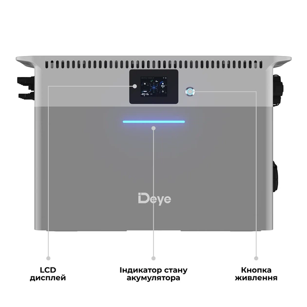 Зарядна станція DEYE SUN-BK250 2500W 2.56kWh LiFePO4 51.2V 4 MPPT 220/230V Однофазна (SUN-BK250-2.56KWH-EU-AM4-18L) - зображення 5