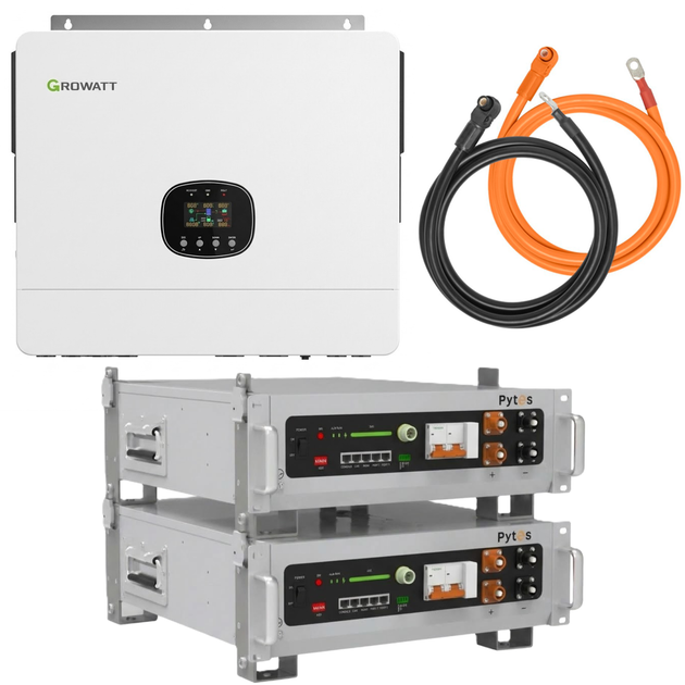 Комплект автономного энергоснабжения Growatt SPE 8000 ES 8 кВт + Pytes V5°α Plus H+ 2 шт 5.12 кВт·ч LiFePO4 - Фото 2 Комплект автономного энергоснабжения Growatt SPE 8000 ES 8 кВт + Pytes V5°α Plus H+ 2 шт 5.12 кВт·ч LiFePO4 - изображение 2