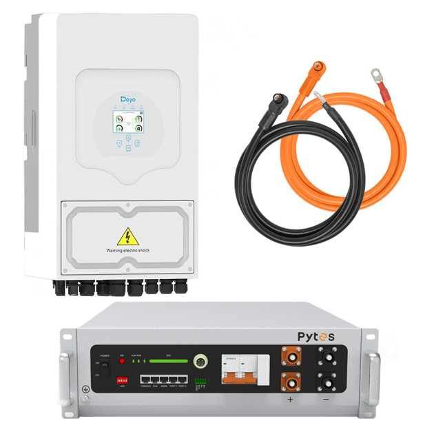 Комплект автономного енергопостачання Deye SUN-6K-SG05LP1-EU 6 кВт + Pytes V5°α Plus H+ 5.12 кВт·год LiFePO4 - Фото 2 Комплект автономного енергопостачання Deye SUN-6K-SG05LP1-EU 6 кВт + Pytes V5°α Plus H+ 5.12 кВт·год LiFePO4 - зображення 2