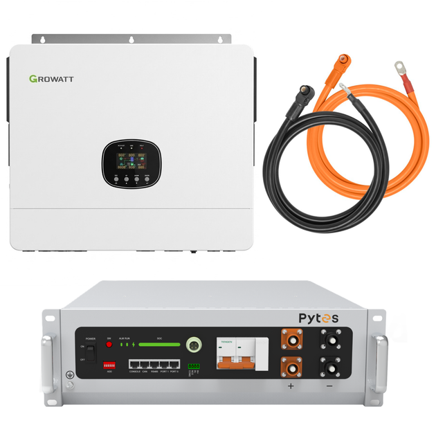 Комплект автономного енергопостачання Growatt SPE 10000 ES 10 кВт + Pytes V5°α Plus H+ 5.12 кВт·год LiFePO4 - зображення 2