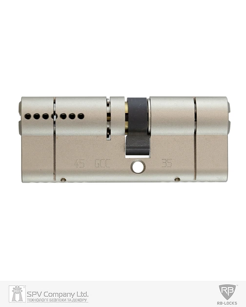 Циліндр RB KEYLOCX 90 мм (35x55) · ключ-ключ · нікель сатин · 5 ключі (SPVR0468) - изображение 2