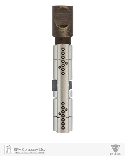Циліндр RB KEYLOCX 100 мм (40x60T) · ключ-вертушка · нікель сатин · 5 ключі (SPVR0225) - изображение 4