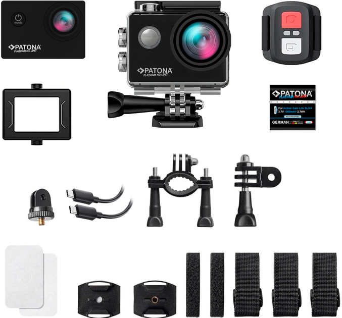 Kamera wideo PATONA Platinum BIG SET Action Cam Life SL3 4K Black (4055655253444) - obraz 2