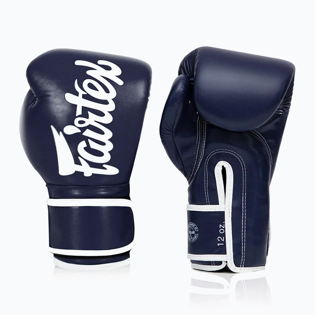 Боксерские перчатки Fairtex искусственная кожа 14 унций синие - изображение 6