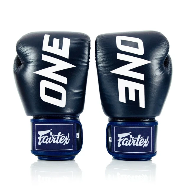 Боксерские перчатки Fairtex натуральная кожа 10 унций синие - изображение 5