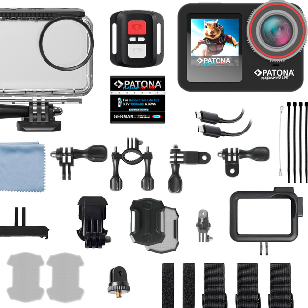Kamera wideo PATONA Platinum BIG SET Kamera sportowa Action Cam Life SL5 6K Black (4055655253468) - obraz 2