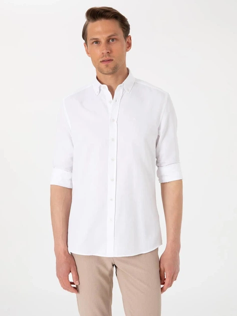 Рубашка мужская Pierre Cardin G021SZ004-000-2211547 M Белая (8683858544388) - изображение 4