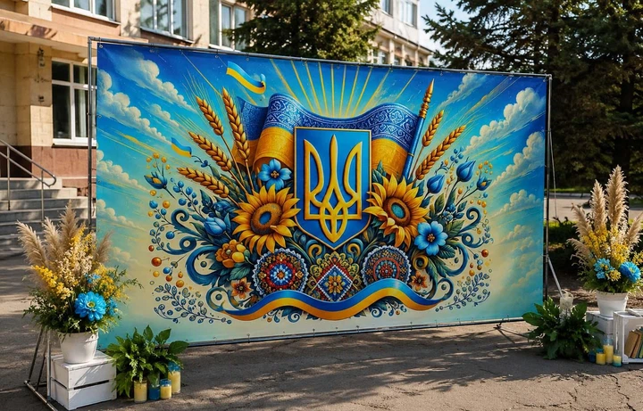Баннер для фотозоны патриотический PHOTODECOR «Герб в цветах» 1 кв.м - Фото 1 Баннер для фотозоны патриотический PHOTODECOR «Герб в цветах» 1 кв.м - изображение 1