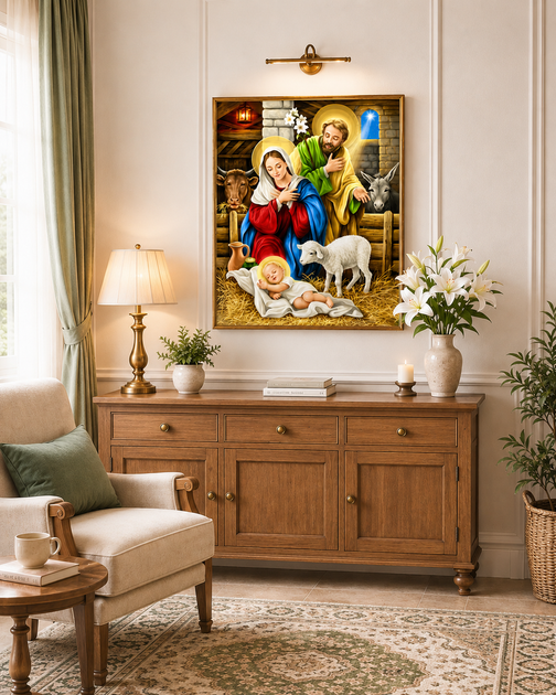 Алмазная мозаика ColorArt Икона Рождество Иисуса 40х50 SP103 - изображение 3