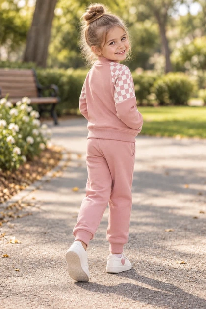 Костюм спортивний з трьохнитки Pink Chess Kiddo рожевий розмір 104 (KIDDO-80CC3A9293B24CB58D8EEF162AE211FF) - изображение 2