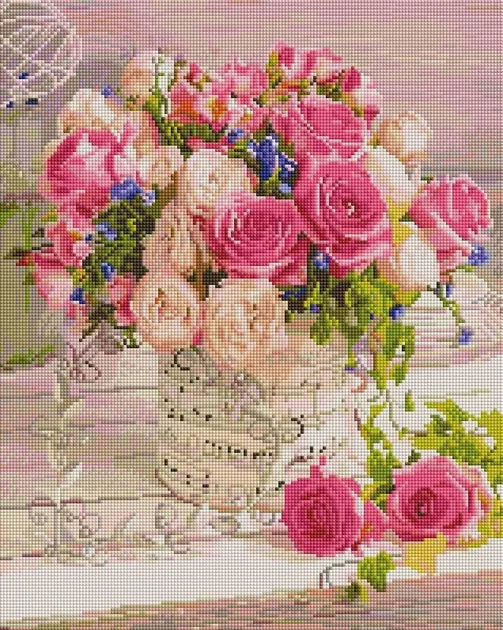 Набір алмазної мозаїки на підрамнику ColorArt Красиві троянди 40x50 SPP083 + Подарунок лак для покриття - зображення 2