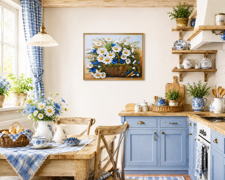 Алмазная мозаика ColorArt 40х50 Букет ромашек и васильков SP122 - изображение 3