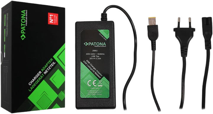 Zasilacz ładowarka do laptopa PATONA Premium 65W Slim-Tip do Lenovo T540p T440 X240 X1-Carbon (4055655208383) - obraz 3